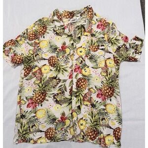 SpongeBob SquarePants Shirt Youth XL White Hawaiian Shirt Nickelodeon